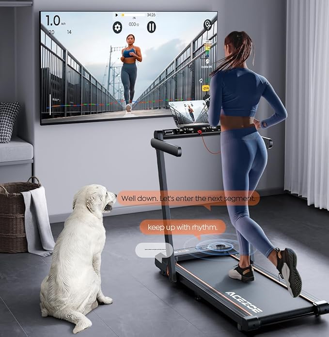 Walking Pad Treadmill with 10% Incline, Under Desk Treadmill, Compact Portable Treadmills for Home Office, 285lbs Capacity, APP/Remote Control, Exercise Anytime, Low-Noise