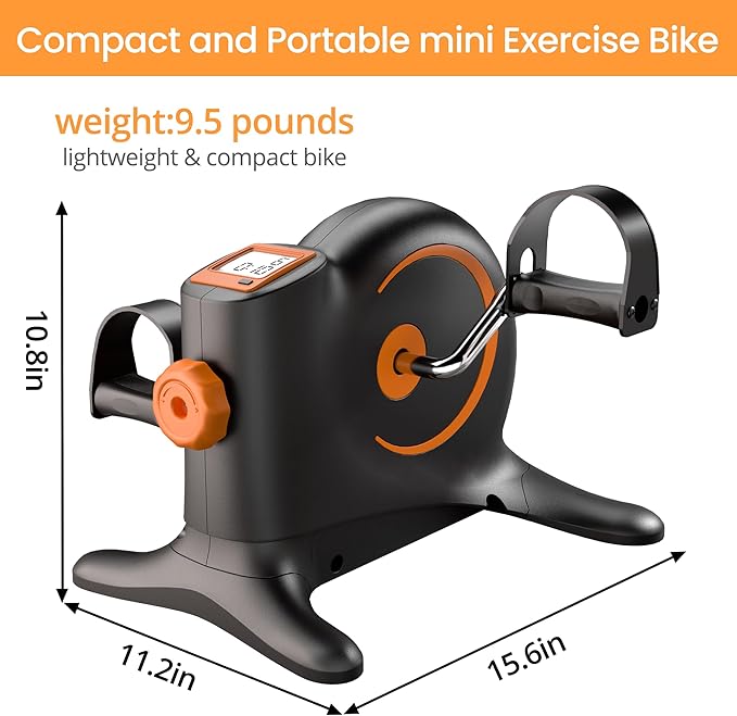 MOMODA Pedal Exerciser Under Desk Exercise Bike for Leg and Arm Cycling and Recovery Exercise