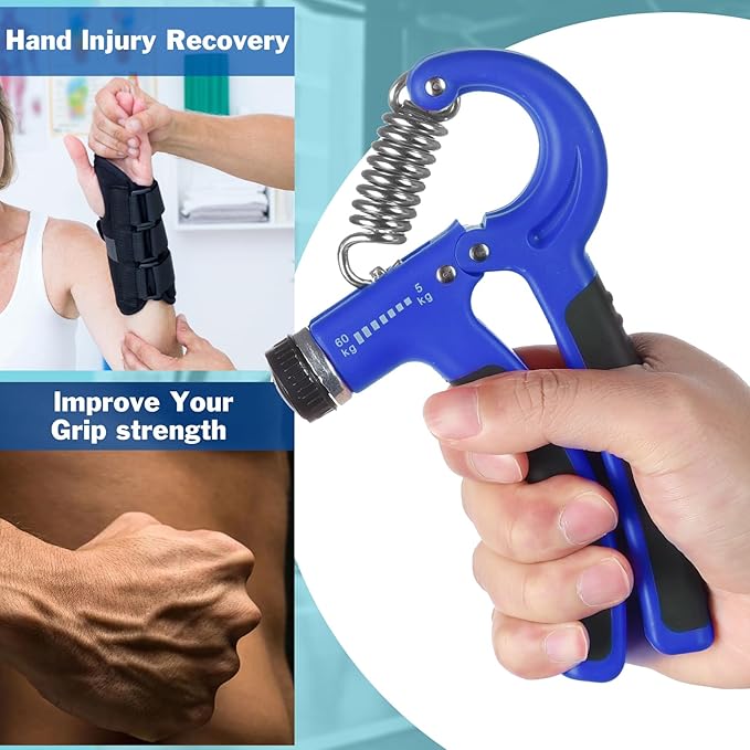 AIXPI Grip Strength Trainer, Hand Grip Exerciser Strengthener with Adjustable Resistance 11-132 Lbs (5-60kg), Forearm Strengthener, Hand Exerciser for Muscle Building and Injury Recover 2 Pack