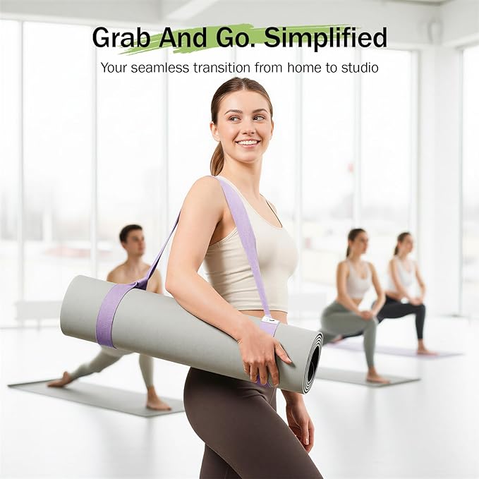 Slim Panda Yoga Mat Straps for Carrying, Adjustable Yoga Mat Carrier Sling Fits All Mats(Mat Not Included)