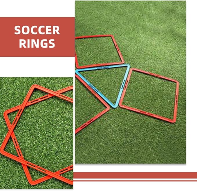 SUPVOX Multi-Function Portable Agility Rings for Football Training 6Pcs Square Speed Circles for Youth Soccer Agility and Footwork Exercises