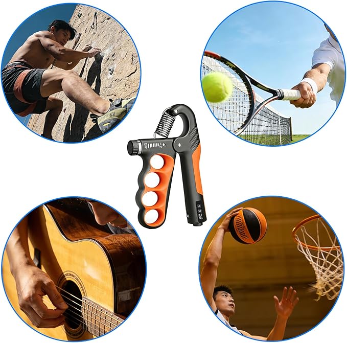 Hand Gripper Strengthener, 11-220LBs Adjustable Resistance Grip Strength Trainer with Counter, Forearm Exerciser for Injury Recovery and Muscle Building