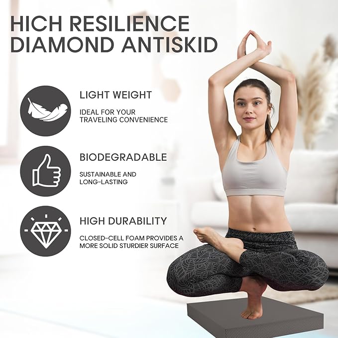 Exercise Balance Pad，Balance Foam Mat for Physical Therapy Equipment & Strength Stability Training, Slip Resistant Foam Mat for Yoga, Pilates, Meditation，Gardening knee pads