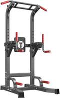 sogesfurniture Power Tower Dip Stands Assistive Trainer for Home Gym - 10-Level Height Adjustable Multi-functional Pull Up Bar, Dual Training Stands for Dip Push Up & Core Workout, Heavy Duty Steel Frame