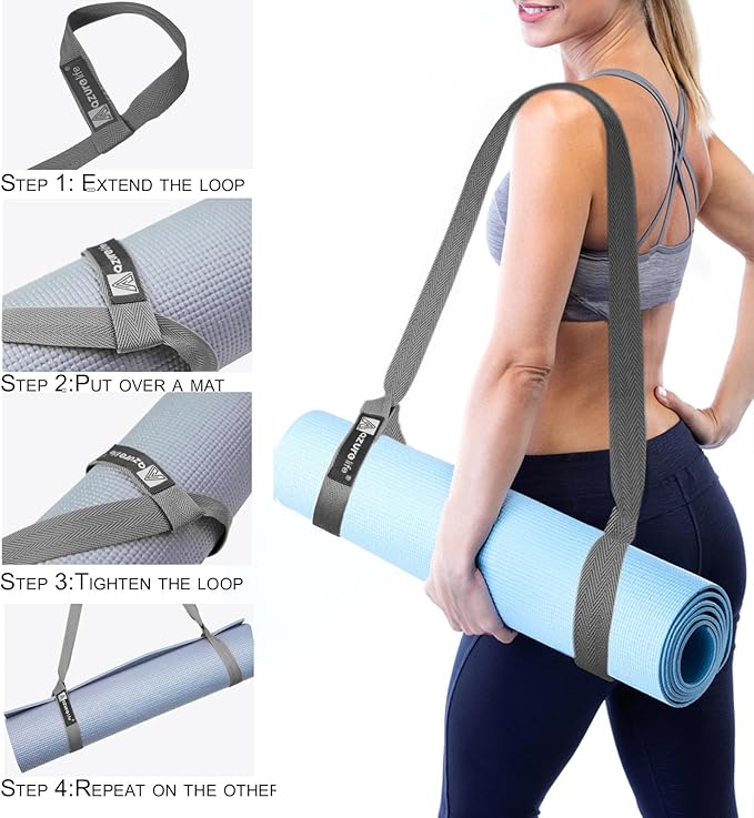 [MAT NOT Included] Yoga Mat Sling, Yoga Mat Straps for Carrying, Easy-Cinch Yoga Mat Holder Strap