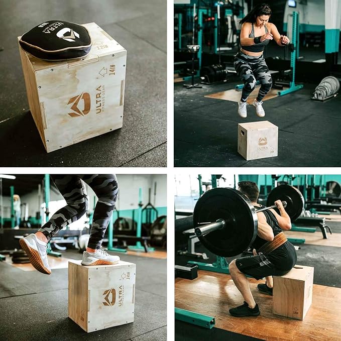 Wooden Plyo Box, 31 Plyometric Jump Training Squat, Step Up, Jumps & More Workout Size S, M, L, XL