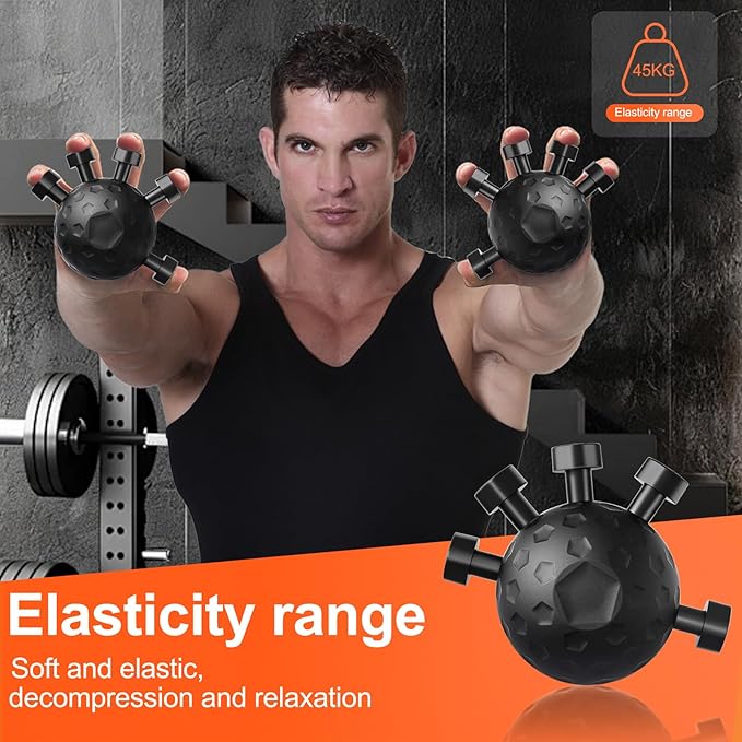 Grip Trainer - Adjustable Finger Grip for Hand and Forearm Strength Development for Musicians, Rock Climbers and Fitness Enthusiasts (Black)