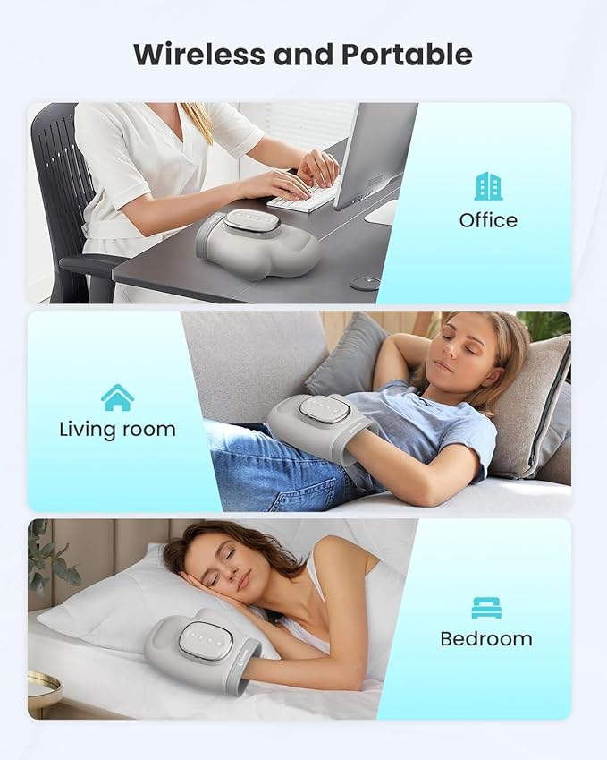 COMFIER Wireless Hand Massager with Heat and Compression,2025 Updated Larger Electric Finger Massage for Arthritis and Carpal Tunnel,Wrist