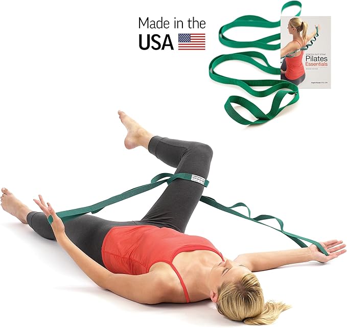 OPTP The Original Stretch Out Strap With Exercise Pilates Essentials Book - USA Made Top Choice for Physical Therapy, Pilates Stretching or Knee Therapy