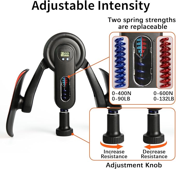 Thigh Trainer, 0–132 lb Adjustable Kegel Exerciser with LED Display, Pelvic Floor Muscle Exercise Device for Men and Women