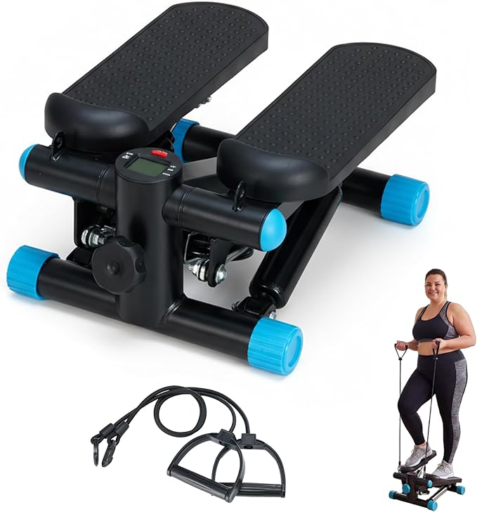 Stair Stepper with Resistance Bands for Home Exercise, Mini Stepper Machine for Indoor Fitness, Portable Home Gym Stepper for Full Body Workout, 300LBS Capacity