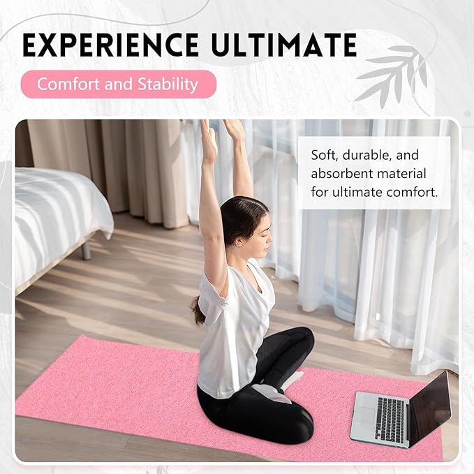 Breling 4 Pack 72" x 24" Hot Yoga Towel Non Slip Microfiber Mat Towel Sweat Absorbent Soft Pilates Mat Essentials for Hot Yoga Pilates Exercise (Pink)