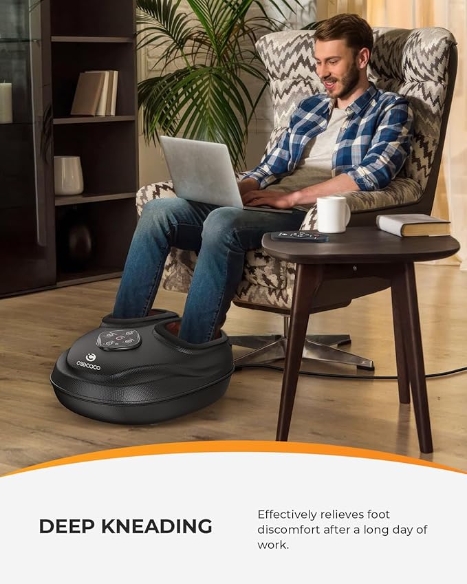 CooCoCo HSA Store Eligible Foot Massager with Heat, Plantar Fasciitis Feet Massager with Remote, Deep Kneading & Compression, FSA Foot Warmer for Home Office, Neuropathy Pain Relief for Feet