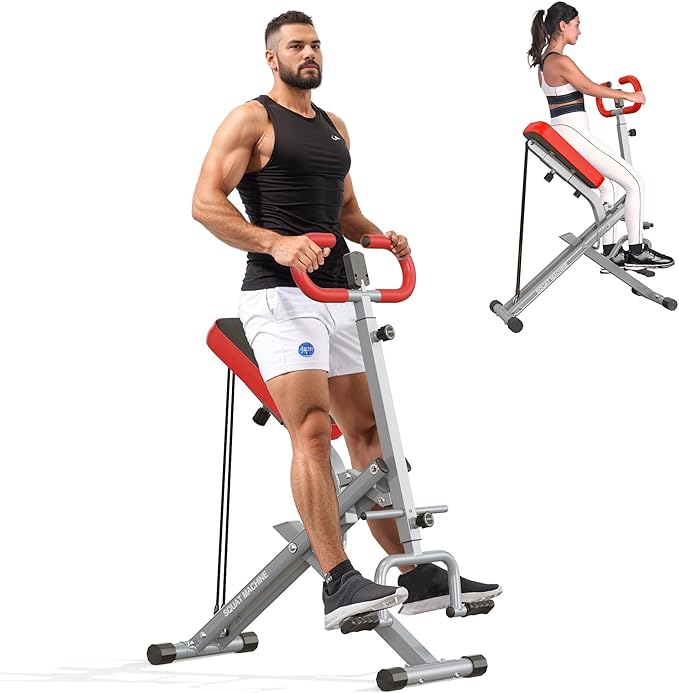 SogesGame Squat Machine for Home, 2 in 1 Squat Rowing Machine, Foldable Leg Training Machine, Squat Trainer for Glutes & Legs Workout