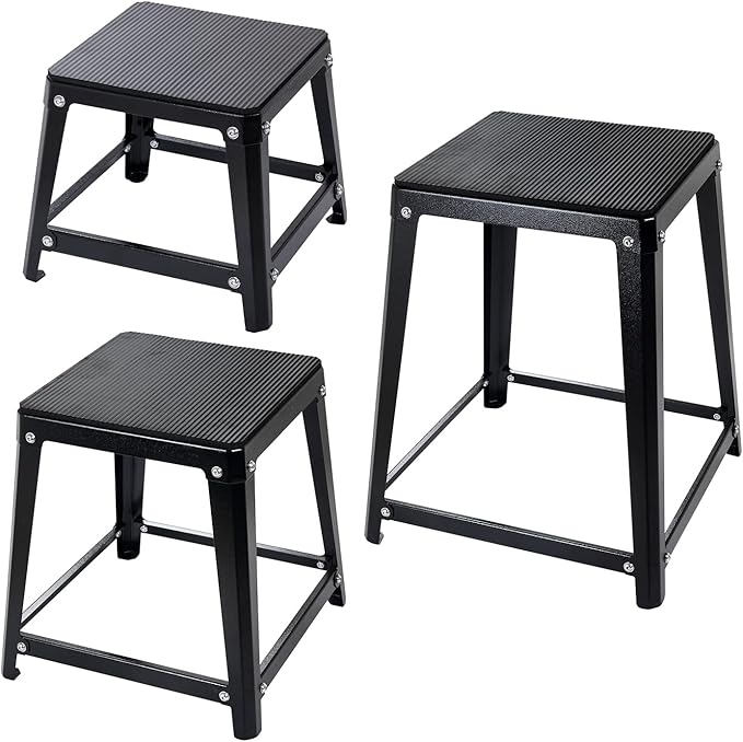 Plyometric Platform Box, Plyometric Box Jump Set for Home Gym Training, Crossfit, Conditioning, Strength Training (12/18/24/30 Inch)