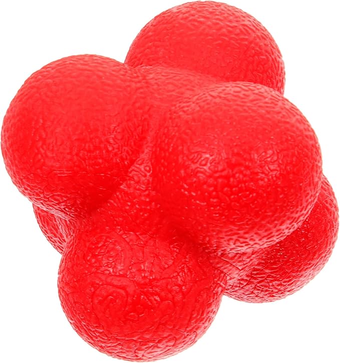Mikikit Hexagonal Reaction Ball Small Fitness Reaction Ball 7cm Red for Tennis Table Tennis and Track Conditioning