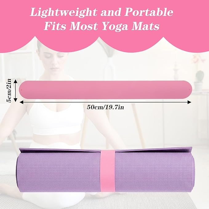 Yoga Mat Strap, One Snap Yoga Mat Slap Band for Keep Mats Tightly Rolled, Elastic One Snap Straps Band