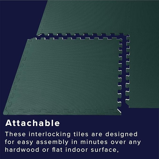 We Sell Mats 3/8" Thick Multipurpose EVA Foam Exercise Floor Mat, Interlocking Tiles, Anti-Fatigue for Home or Gym