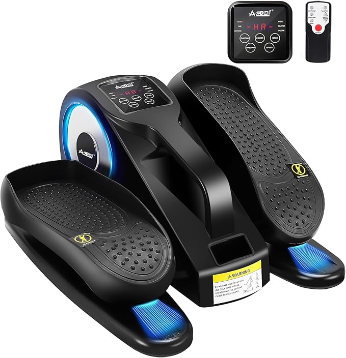 Under Desk Elliptical Machine, Leg Exerciser for Seniors Adults, Adjustable Speeds Elliptical Trainer with Remote, Quiet & Portable Mini Seated Pedal Exerciser for Home Office Use