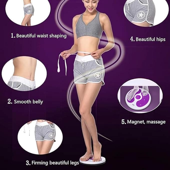 2 PCS Ab Twist Waist Disc Board,Waist Twister Machine Exercise with Leather Tape Measure Aerobic Exercise Fitness Machine with Pull Rope for Home Office Foot Massage