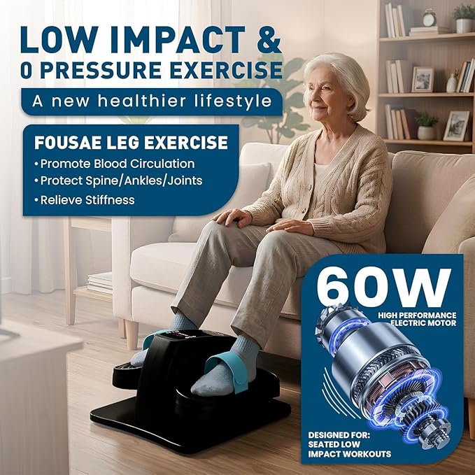 Under Desk Elliptical Machine – Electric Seated Pedal Exerciser for Seniors & Adults, Quiet Ellipse Leg Exerciser with 12-Speed Corded Electric Control, Remote, LCD Foot Pedals for Home Office Workout