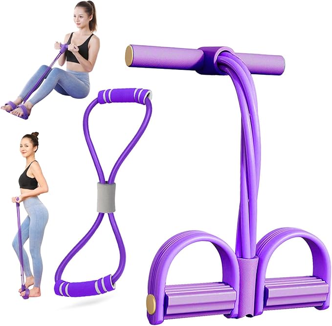 Fashion Puller Exercise,8 Tube Pedal Resistance Device, Detachable and Adjustable Pedal Resistance Device, Full-Body Workout for Home Gym, Tones Arms Abs Waist, Unisex