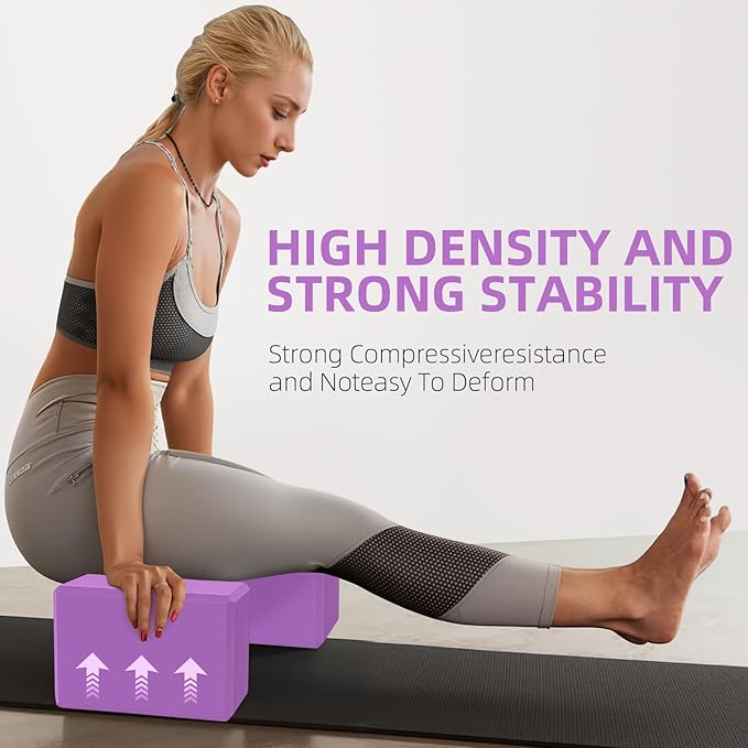 1 Pack Large Foam Yoga Blocks 9x6x4 Inches, Sturdy Pilates Block, Workout Block, Non Slip Surface Yoga Brick for Pilates Meditation, Stretching and Toning, Pink