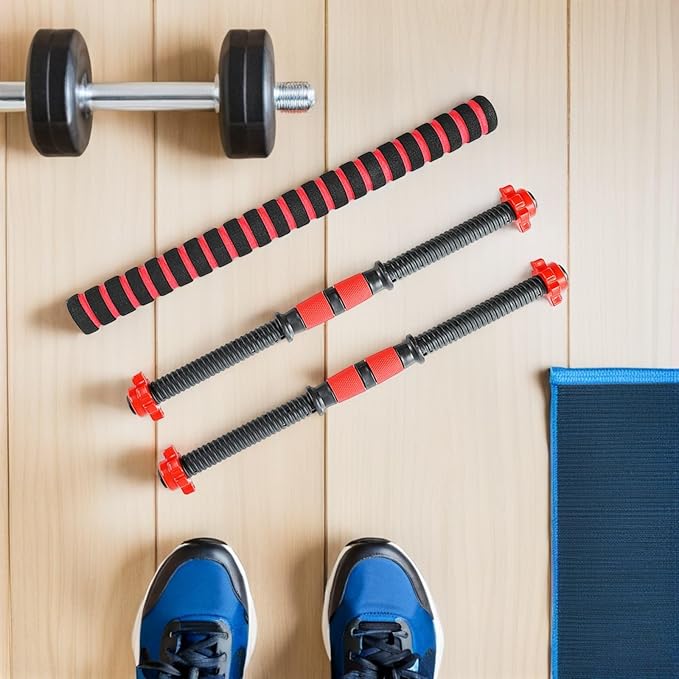 Alasum Dumbbell Bar with Connector Rod Set 40cm Fitness Barbell Rod and Nut Attachments General Strength Training Equipment for Home Gym and Weightlifting