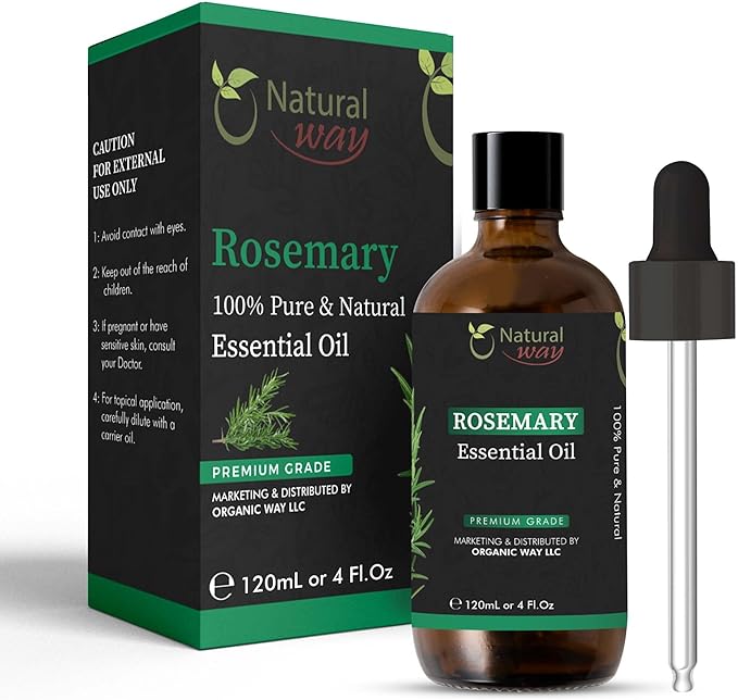 Rosemary Essential Oil | Pure Aromatherapy Oil for Diffusers, Hair Growth, Skin, Scalp Care, Massage | Refreshing Hair Oil for Women & Men | Natural Essential Oil for Diffuser | 4 Fl Oz (120 mL)