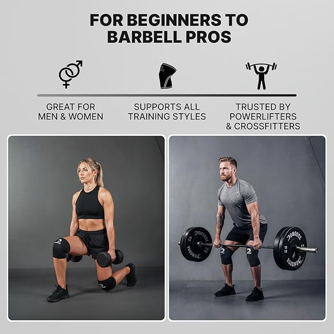 DMoose Fitness Knee Sleeves for Weightlifting (Pair) 78” Knee Wraps for Joint Support, Squats & Powerlifting - Gym Brace Straps for Joint Stability & Pain Relief, USPA & IPL Approved for Men and Women