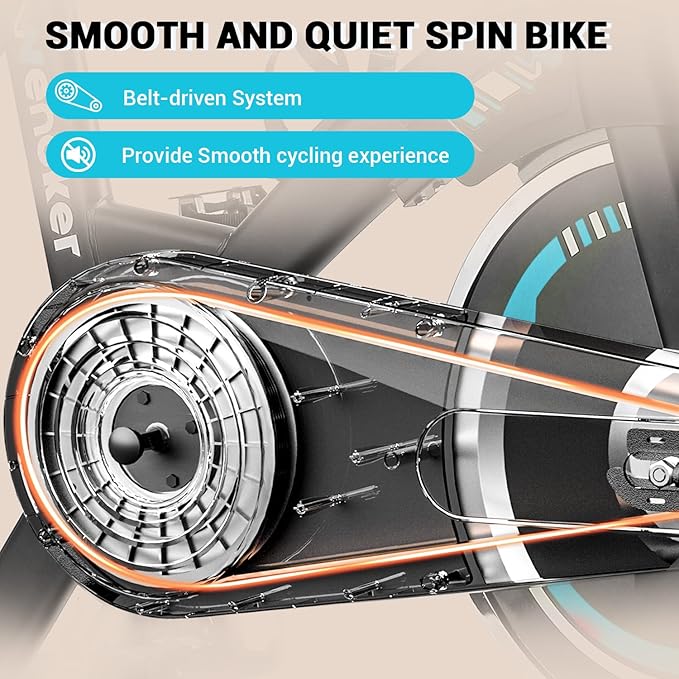 Exercise Bike, WENOKER Stationary Bike for Home, Indoor Bike with Silent Belt Drive, Heavy Flywheel, Comfortable Seat Cushion and Upgraded Digital Display