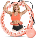 U1 Weighted Hula Hoop – 30 Knots 19"–61" Adjustable Waist, Magnetic Lock with Spring Massage Heads, Infinity Hoop Plus Size for Adults & Kids, Ab Workout, Weight Loss, Abdominal Toner