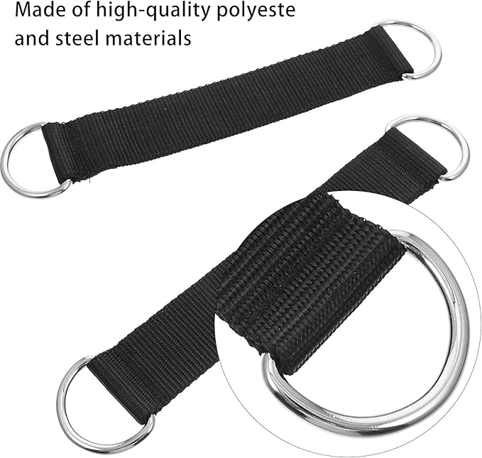 Pulley Hanging Straps Fitness Accessories 2pcs Black Sturdy Hanging Rope for Home Gym Pulley System Strength Training Equipment Attachments
