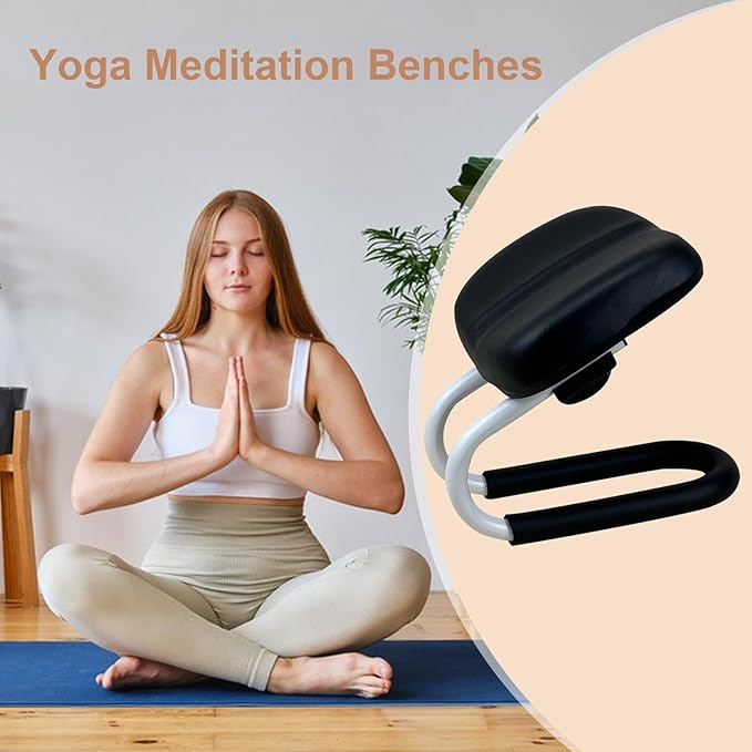Meditation Stool, Adjustable Kneeling Bench,with Sponge Cushion Meditation Stool Bench Seat, Meditation Accessories, Non-Slip Leg Sleeve, Portable Chair for Home Yoga Studio