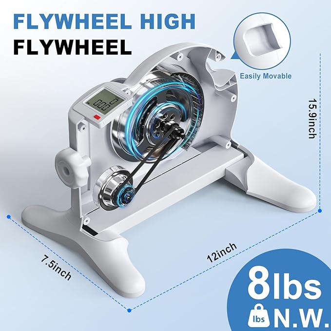 Mini Exercise Bike & Under Desk Elliptical,Under Desk Bike Pedal Exerciser, for Seniors Arms & Legs Workout with LCD Display,Gifts for Women Men