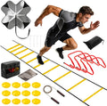 Agility Ladder Speed Training Equipment Set-20ft Ladder, 12 Cones, 4 Adjustable Hurdles, Jump Rope, Resistance Parachute| Basketball, Soccer, Football Practice Equipment for Youth, Adults