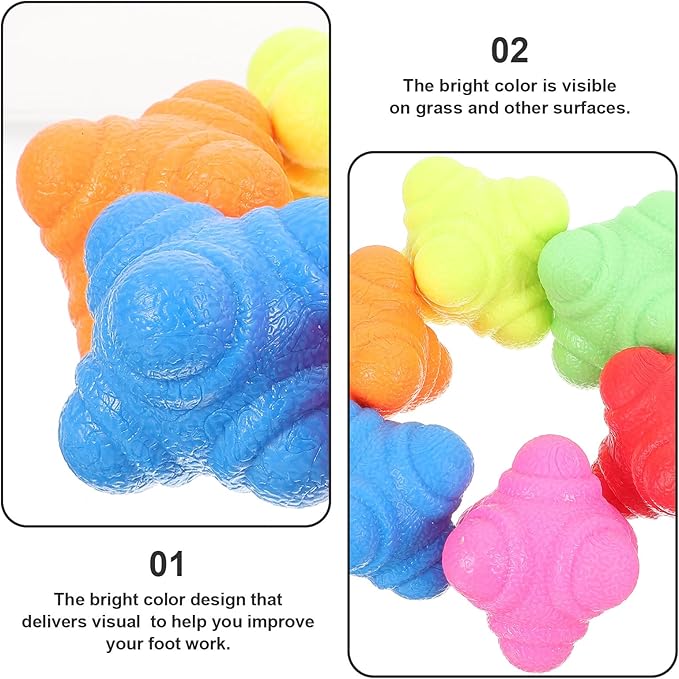 BESPORTBLE 6pcs Hexagonal Reaction Balls Tpr Agility Training Equipment for Hand-eye Coordination Speed Reflex Exercise Fitness Workout