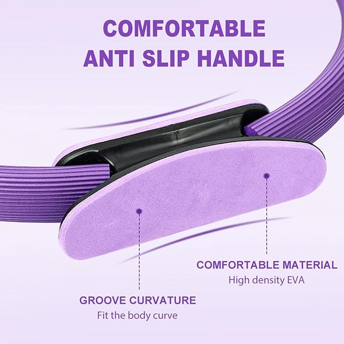 Pilates Ring Fitness Trainer, Yoga Ring Home Gym Equipment Inner Thigh Exercise, 14.96 Inch Yoga Ring Magic Circle, Double Padded Handle Exercise Resistance Equipment