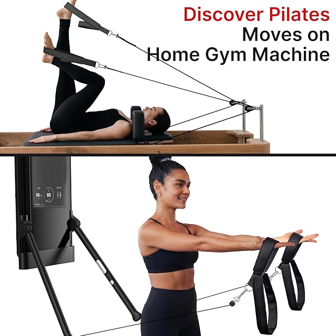Pilates Loops Compatible with Tonal Smart Home Gym, Soft Pilates Straps for Reformer Machine, Double Loop Accessories with Sturdy Adapters, Enhanced Thickness Fitness Attachment (1 Pair)