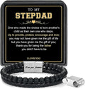 LUXEJEW Gifts for Men - Beaded Leather Bracelet 6mm Matte Agate Stone Bracelets for Men Dad Son Husband Boyfriend Grandpa Grandson Brother Uncle Nephew Adjustable Magnetic Clasp