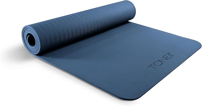 TONE Fitness Yoga Mat 1/4" Thick Non Slip Exercise & Pilates Mat for Home Workouts with Carrying Strap | Multiple Options
