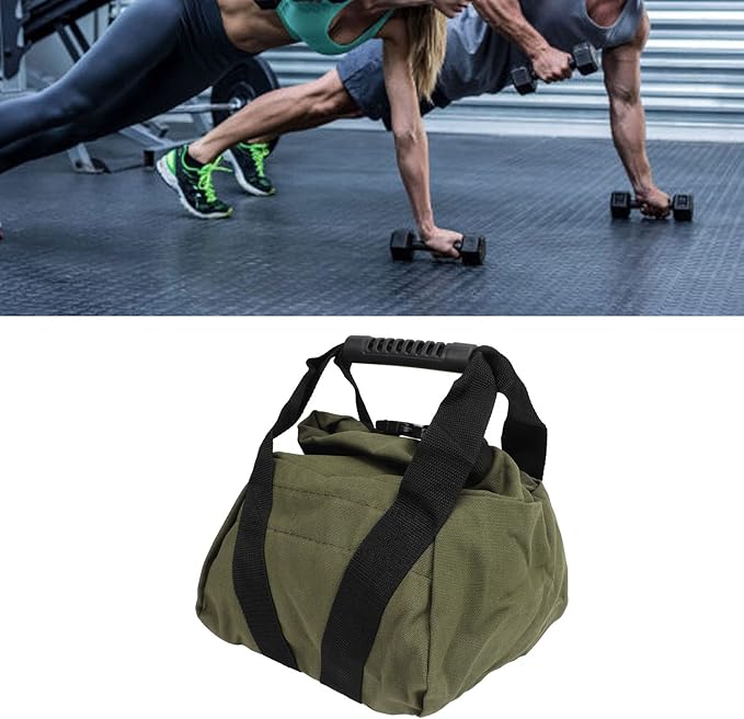 Empty Workout Sandbag with Handles, Fitness Sandbag for Weightlifting Training, Durable 16oz Canvas Power Bag with Ergonomic Grip for Home Gym Yoga Travel