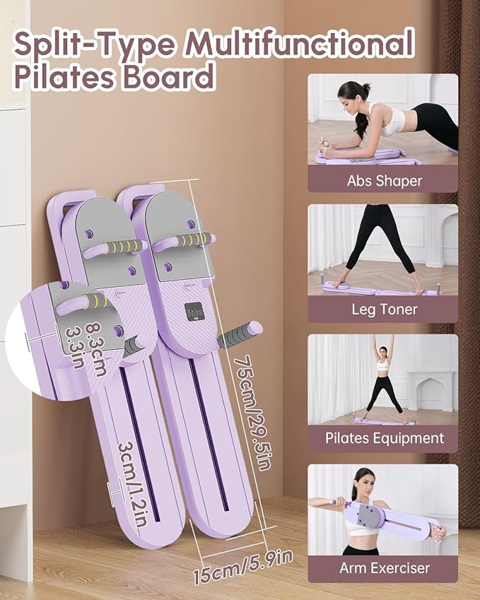 Pilates Board - Multi-Functional Pilates Reformer for Core & Abdominal Training, Top-Tier Pilates Equipment for Women’s Home Fitness