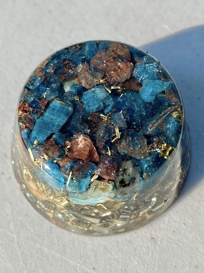 Blue Apatite Orgone Generator Energy Accumulator 7.83Hz/432Hz/528Hz/Advance Harmonics Many Beautiful Ingredients!! (Blue Apatite)