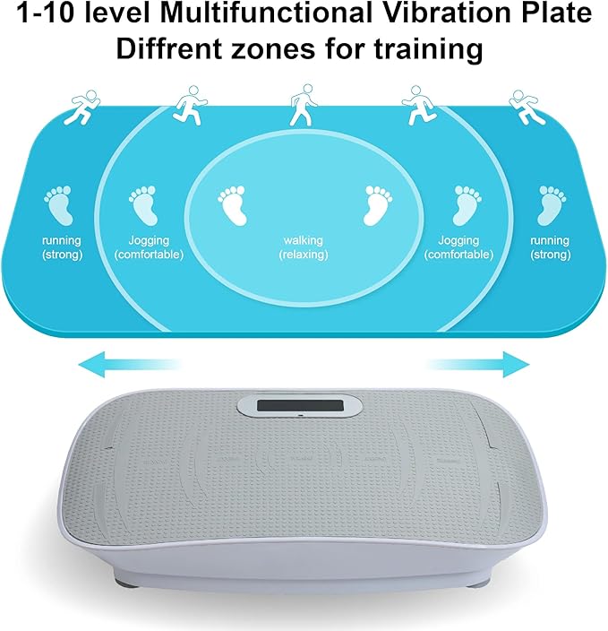 Full Body Vibration Platform Crazy Fitness Massage 10-Frequency Weight Loss & Fat Burner Shaking Machine for Unisex