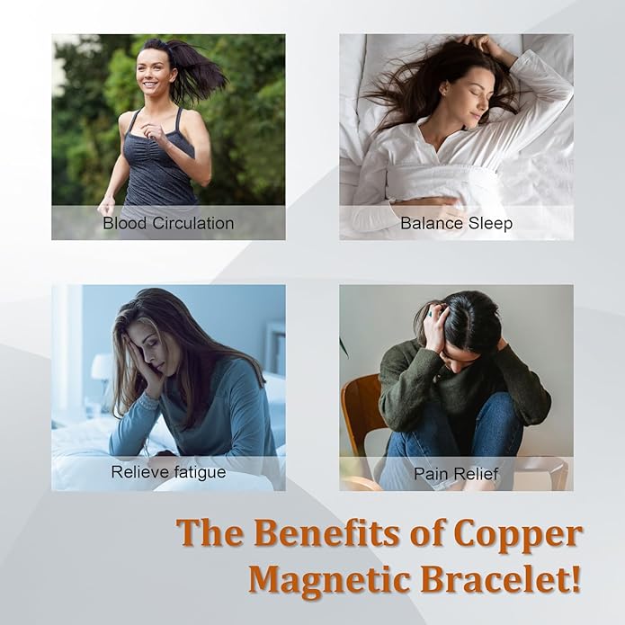 Magnetic Copper Rings Set for Women, Elegant Lymphatic Jewelry Gifts, Vintage Adjustable Vine Design