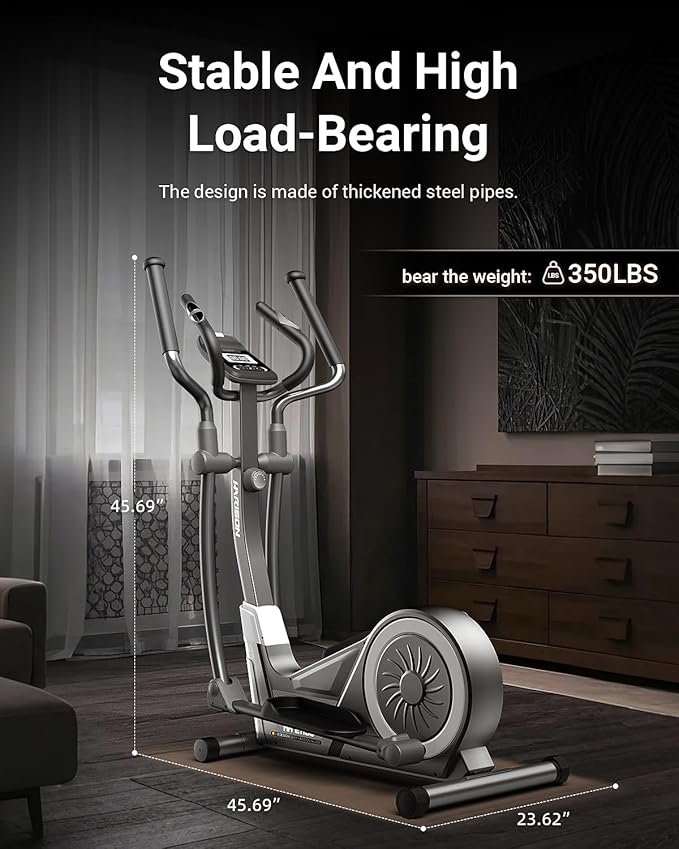 HARISON Elliptical Machine for Home 350 LBS Capacity, Magnetic Elliptical Exercise Machine with 16-Level Resistance Control, Elliptical Trainer