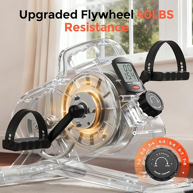 YOSUDA Under Desk Bike Pedal Exerciser - Magnetic Mini Exercise Bike, Desk Pedal Bike for Home/Office Workout