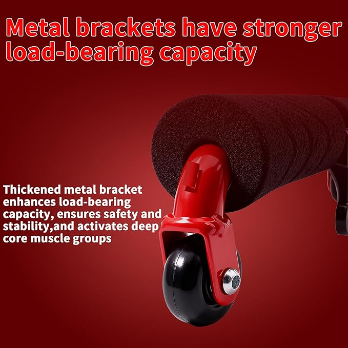 Multifunctional Ab Wheel Roller with Resistance Bands & Knee Pad, Detachable Abdominal Exercise Wheel with Suction Sit-Up Bar for Core Strength Training & Home Gym Workout