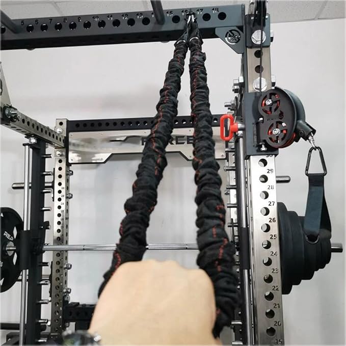RSBFER Squat Rack Attachments – Quick Install 3x3 Power Cage Accessories with 1" Hole, Home Gym Fitness Equipment for Resistance Bands & Strength Training (Pair)